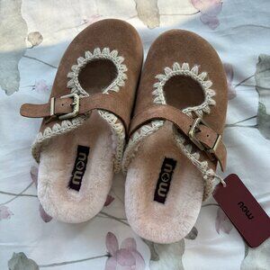 Mou Handmade Crocheted Suede Slippers